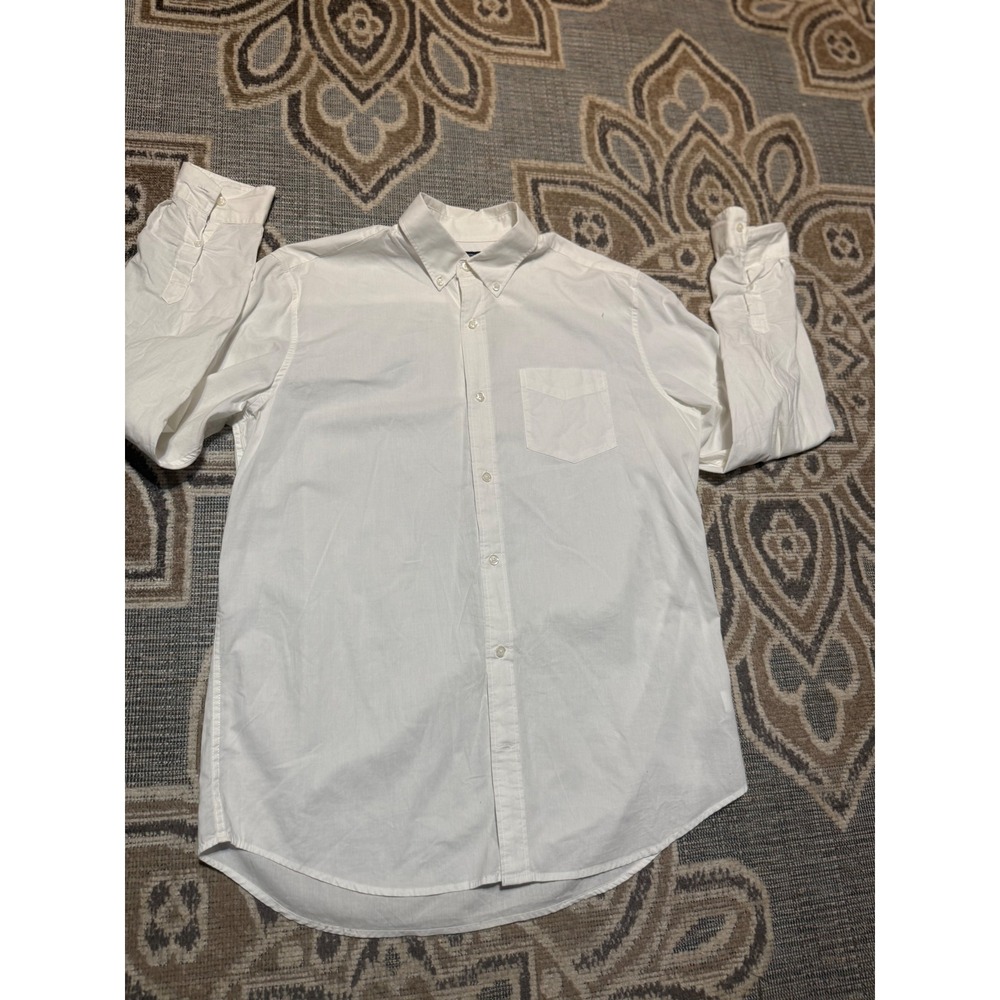 Gap Mens Standard Fit White Long Sleeve Button Down Shirt Large 1318
